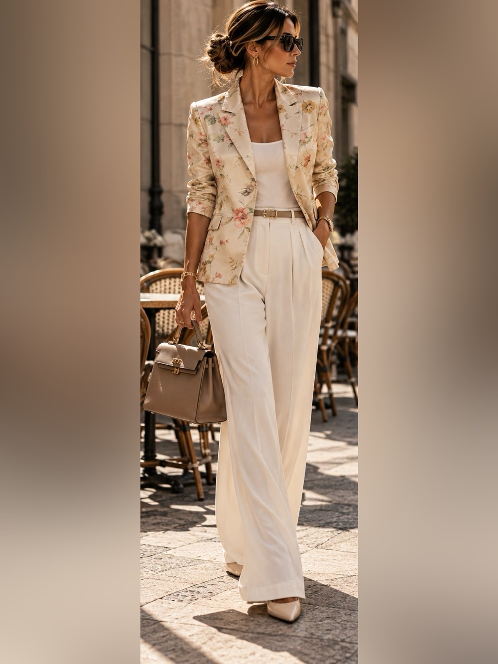 Bergamo by EBI 100% Pure Silk Floral Blazer | Size 4 | Designer Elegance